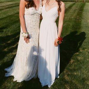 fame & partners white gown dress, size 0